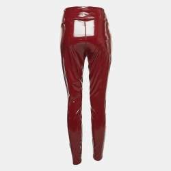 Pre Owned  Heroine Sport Red Faux Leather Blade Leggings L