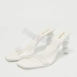 Cult Gaia White/Transparent PVC Slide Sandals Size 39