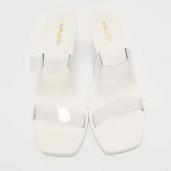 Cult Gaia White/Transparent PVC Slide Sandals Size 39