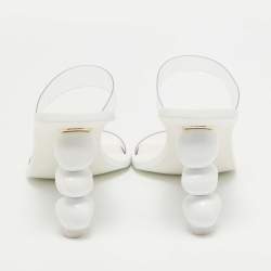 Cult Gaia White/Transparent PVC Slide Sandals Size 39
