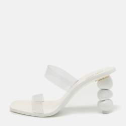 Cult Gaia White/Transparent PVC Slide Sandals Size 39