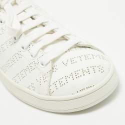 Pre Owned Vetements White Perforated Leather Low Top Sneakers Size 38