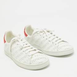 Pre Owned Vetements White Perforated Leather Low Top Sneakers Size 38