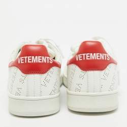 Pre Owned Vetements White Perforated Leather Low Top Sneakers Size 38