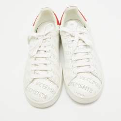 Pre Owned Vetements White Perforated Leather Low Top Sneakers Size 38