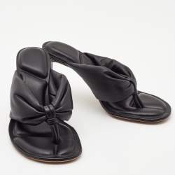 Jacquemus Black Leather Marathon Running Mules Size 38