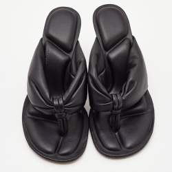 Jacquemus Black Leather Marathon Running Mules Size 38