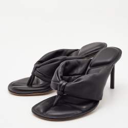 Jacquemus Black Leather Marathon Running Mules Size 38