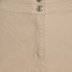 Pre Owned Elena Miro Khaki Stretch Cotton Wide Leg Pants XL