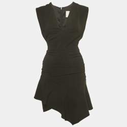 Pre Owned BA&SH Black Crepe Draped Sleeveless Mini Dress XS