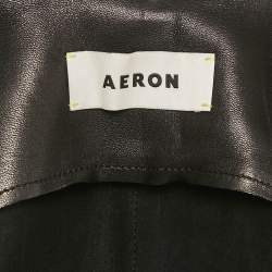 مملوكة مسبقًا Aeron Black Leather Zip Front Sleeveless Dress S