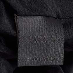 مملوكة مسبقًا Michael Costello Black Jersey Deep V-Neck Ruched Gown M