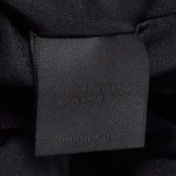 مملوكة مسبقًا Michael Costello Black Jersey Deep V-Neck Ruched Gown M