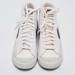 Nike White Leather BLazer High Top Sneakers Size 38.5