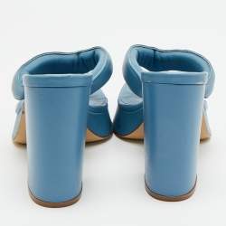 مملوكة مسبقًا Giaborghini Size 39 Blue Leather Platform Thong Sandals