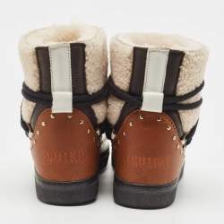 Inuikii Multicolor Leather and Fur Curly Rock High Top Sneakers Size 38