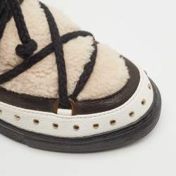 Inuikii Multicolor Leather and Fur Curly Rock High Top Sneakers Size 38