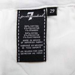 مملوكة مسبقًا 7forallmankind White Denim Skinny Ankle Length Jeans M