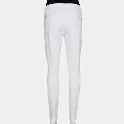 مملوكة مسبقًا 7forallmankind White Denim Skinny Ankle Length Jeans M
