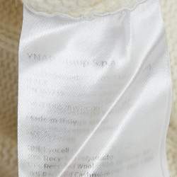 8 by Yoox Off-White Cable Knit High Neck Long Dress S