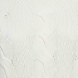 8 by Yoox Off-White Cable Knit High Neck Long Dress S