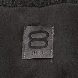 مملوكة مسبقًا 8 by Yoox Black Tweed Feather Trim Blazer and Mini Skirt Suit S