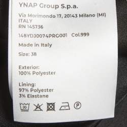 مملوكة مسبقًا 8 by Yoox Black Tweed Feather Trim Blazer and Mini Skirt Suit S