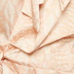 Pre Owned Acler Beige Snakeskin Print Satin Mini Wrap Dress S