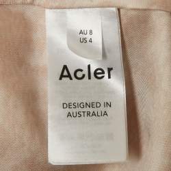 Pre Owned Acler Beige Snakeskin Print Satin Mini Wrap Dress S