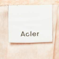 Pre Owned Acler Beige Snakeskin Print Satin Mini Wrap Dress S