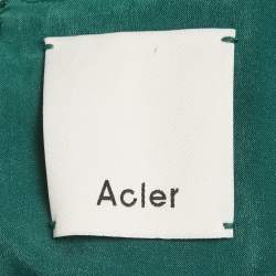 Pre Owned Acler Green Plisse Shimmer Lanesfield Maxi Dress S