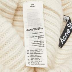 Acne Studio Ivory Rib Knit Evil Face Logo Beanie One Size 