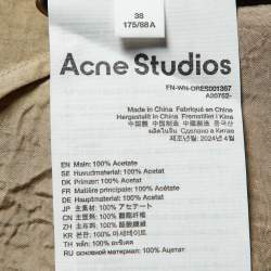 Pre Owned Acne Studios Brown Satin Wrap Up Long Dress M