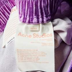 Acne Studios Purple Velvet Crop Top and Track Pants Set L
