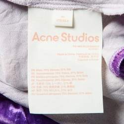 Acne Studios Purple Velvet Crop Top and Track Pants Set L