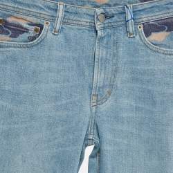 Pre Owned Acne Studios Blå Konst Blue South Purple Cloud Print Denim Jeans S Waist 27"