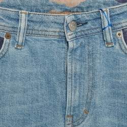 Pre Owned Acne Studios Blå Konst Blue South Purple Cloud Print Denim Jeans S Waist 27"