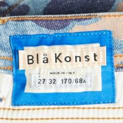 Pre Owned Acne Studios Blå Konst Blue South Purple Cloud Print Denim Jeans S Waist 27"