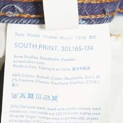 Pre Owned Acne Studios Blå Konst Blue South Purple Cloud Print Denim Jeans S Waist 27"