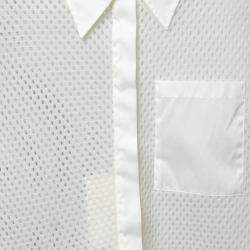 Acne Studios White Perforated Mesh Sleeveless Adelia Shirt M