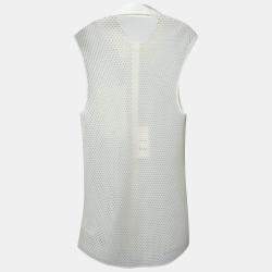 Acne Studios White Perforated Mesh Sleeveless Adelia Shirt M