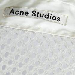 Acne Studios White Perforated Mesh Sleeveless Adelia Shirt M