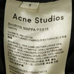 Acne Studios Black Leather Studded Mini Wrap Skirt S