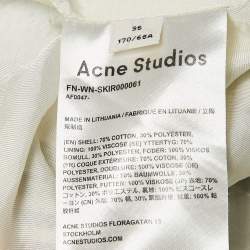 Acne Studios Beige Plaid Cotton Mini Wrap Skirt S
