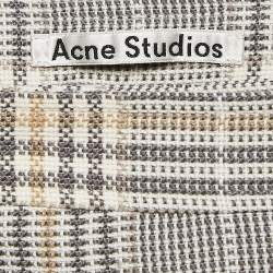 Acne Studios Beige Plaid Cotton Mini Wrap Skirt S