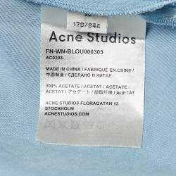 Pre Owned Acne Studios Blue Satin Pame Fluid Shirt and Trousers Set S