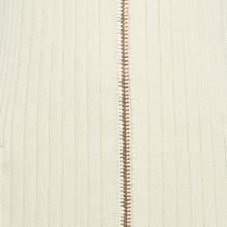 Acne Studios Cream Rib Knit Zip-Up Sleeveless Midi Sweater Dress S