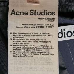 Acne Studios Blue Stripe Wool Blend Oversized Blazer L