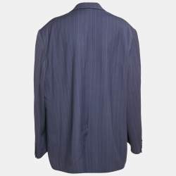 Acne Studios Blue Stripe Wool Blend Oversized Blazer L