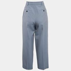 Pre Owned Acne Studios Blue Pinstripe Wool Formal Trousers S